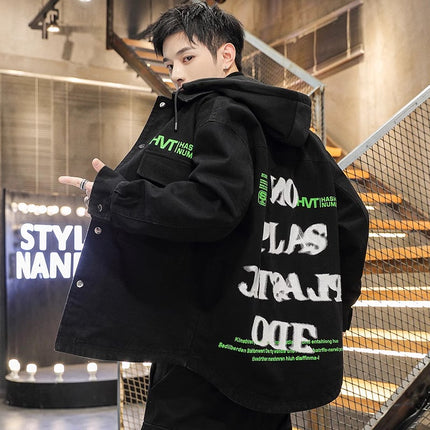 Spring and Autumn Denim Jacket Men's 2024 New Fashionable Duffy Handsome Junior Student Casual Jacket Autumn Jacket
