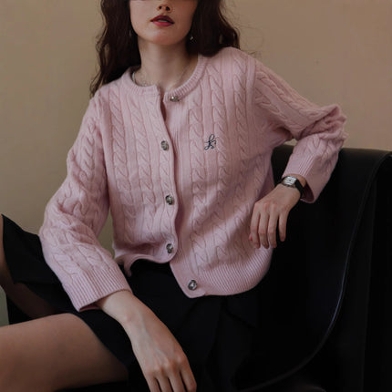 Classic Reputation Australian Merino Wool Cable-Knit Cardigan for Small People
