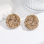Light gold round stud earrings (weight 25g)