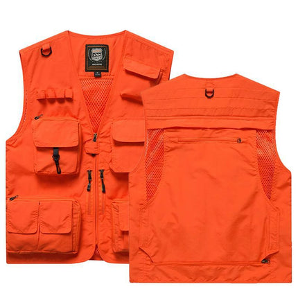 Summer New plus size Multi-pocket Custom Printing LOGO Vest Men's and Women's Vest Outdoor Photography Mountaineering Vest