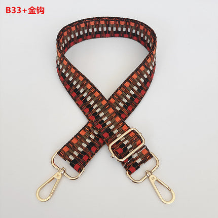 New Shoulder Strap Accessories Woven Strap for Women's Bags Wide Shoulder Strap Single Shoulder Crossbody Extended Strap Adjustable Bag Strap Embroidery Color Contrast