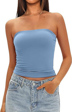 2025 Cross-Border Hot-Selling Women's Tube Top Off-Shoulder Inner Wear Outerwear Tight-Fitting Top