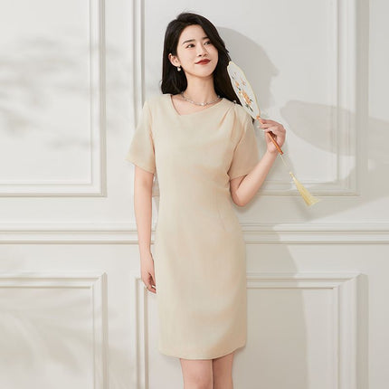 DZ24-64/high-end sense exquisite white dress summer new 2024 women's elegant high-end slim-fit skirt