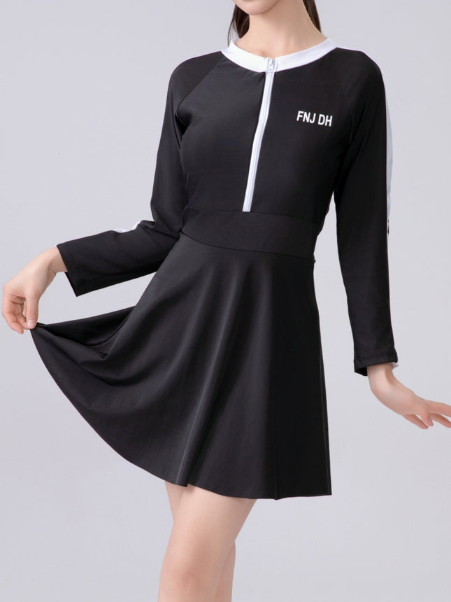 Sports one-piece swimsuit ladies conservative women's slim plus size hot spring swimsuit new skirt women's swimwear wholesale