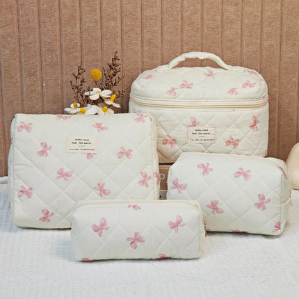 Cross-Border Best-Selling Polyester-Cotton Cosmetic Bag for Women, Large Capacity Travel Portable Toiletry Bag, Makeup Brush Storage Bag