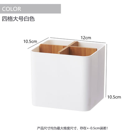 Creative pen holder bamboo and wood compartment storage box large capacity stationery pencil watercolor pen finishing box cosmetic brush storage bucket