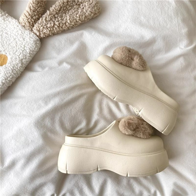 2026 Summer Hot-Selling Sweet Style Closed-Toe Half-Slip Sandals for Home and Outdoor Wear, Korean Version, Wear-Resistant, Non-Slip, Silent, High-Heeled, Height-Increasing