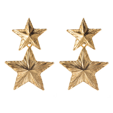 Cross-border fashion simple atmosphere earrings geometric love stars multi-layer earrings s925 silver needle exaggerated niche earrings