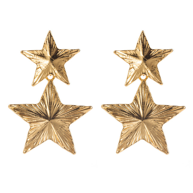 Cross-border fashion simple atmosphere earrings geometric love stars multi-layer earrings s925 silver needle exaggerated niche earrings