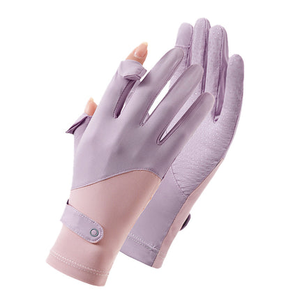 Sun Protection Gloves for Women, Thin Style, Touch Screen Compatible, Summer Outdoor Driving, Sports, Cycling, Ice Silk Gloves, Uv Protection, Wholesale