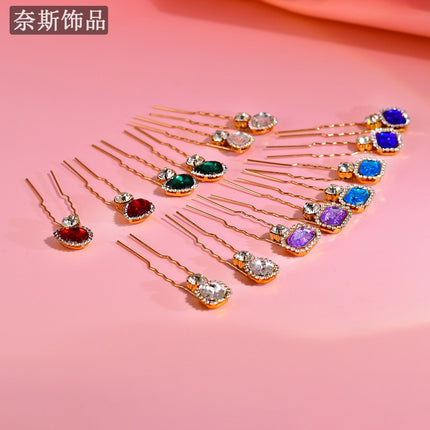 Ness NS216 Light Luxury Elegant Hair Card Rhinestone Hair Accessories Ins Girl Hair Insert Color Baroque Fashion Headwear