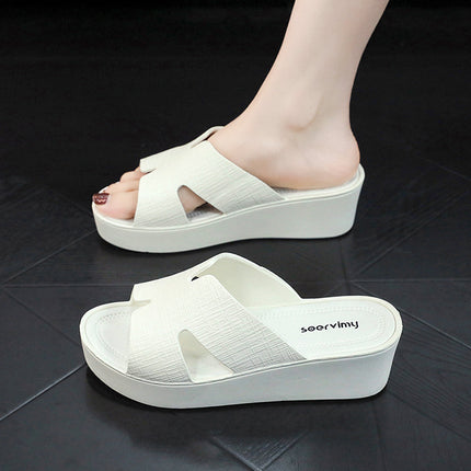 Summer flip-flops outdoor plastic non-slip fashion casual platform slippers women's indoor outdoor wedge sandals women