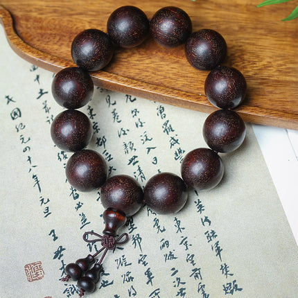 Venus Old Material Zambia Lobular Red Sandalwood Handheld Chain High Oil Mimi Buddha Bead String New Chinese Style Ornament for Men and Women