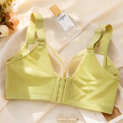 Outer expansion bra plus size thin Cup underwear soft steel ring anti-drooping adjustable small bra comfortable breathable four breasted