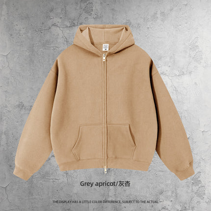 Kite Men's Clothing | Cross-Border European and American Loose Zipper Shirt Two-Piece Set for Men and Women 350g Fleece Hooded Sweatshirt and Pants Set
