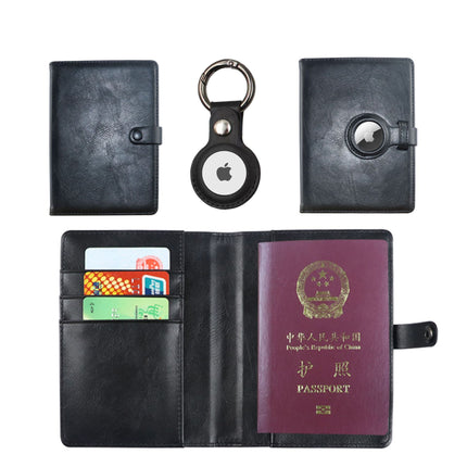 Cross-Border Ready-Made Leather Passport Protector Set with Magnetic Buckle Pu Leather Passport Holder Multifunctional Document Bag Passport Bag