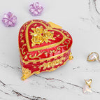 Heart-shaped rose red jewelry box