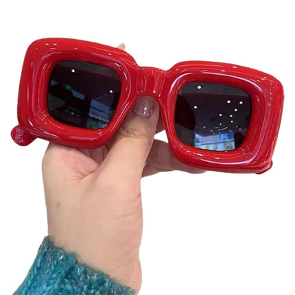 Funny and Interesting Inflatable Cute Square Heart Sunglasses for Women Ins Popular Trendy Street Style Sunglasses