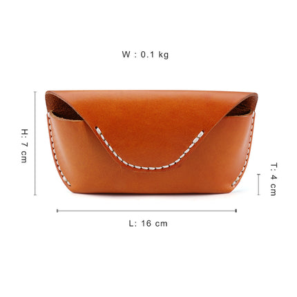 Cross-Border Hot-Selling Genuine Leather Glasses Case, Multifunctional Glasses Storage Box, Retro Sunglasses, Reading Glasses Storage Leather Box