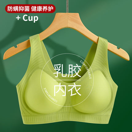 Summer Thin Large-Breasted Special Wire-Free Latex Bra Top-Up Jelly Anti-Sagging Vest-Style Seamless Intimates for Women