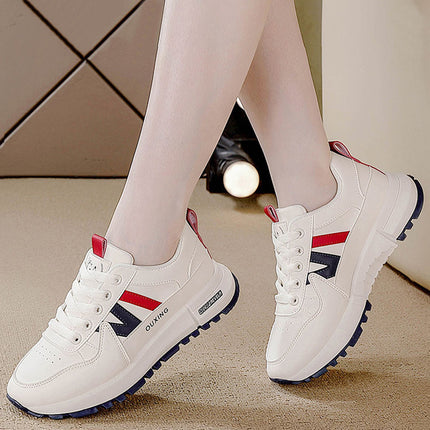 Cross-border Brand Broken Size Leather sneaker Women's All-match Autumn New Running Thick Sole Non-slip Fashion Student Shoes for Women