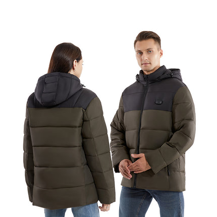 Autumn and Winter New Cold-Proof Smart Heating Cotton Coat for Men and Women, Constant Temperature Warm Hooded Fashion Trendy Jacket