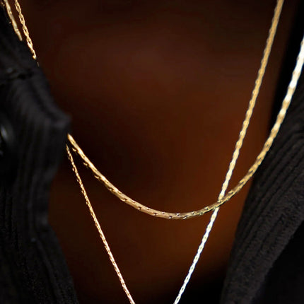 Cross-border foreign trade jewelry in stock wire chain ladies clavicle chain versatile fashion solid round snake necklace