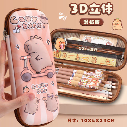 Kapi Barra 3D Stationery Box Student High-value Pencil Case Boys and Girls Multifunctional Large Capacity Pencil Case Pencil Case
