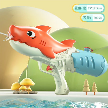 New children's water gun toy Net red double nozzle water gun pony dinosaur duck shark pull-out water gun