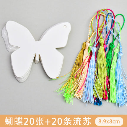 Bleaching Paint Bookmark Lacquer Ancient Style Blank Paper Card DIY Handmade Student Creative National Style Production Tassels