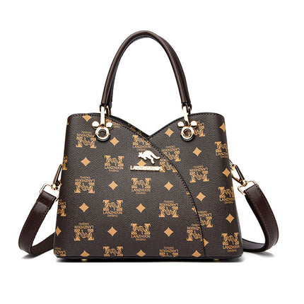 Blue Xin Kangaroo Soft Leather Bag 2023 New Style Atmospheric Mother Handbag Fashionable Middle-aged Crossbody Shoulder Bag