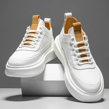 White Shoes Men's Shoes Summer Breathable Trendy Shoes Men's Sports Casual Shoes All-match Thick-soled High-height Shoes Men's Sneakers