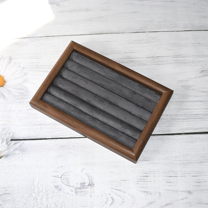 Walnut Color Jewelry Tray Ring Storage Box Solid Wood Ring Plate Earrings Earrings Bracelet Display Jewelry Display Rack