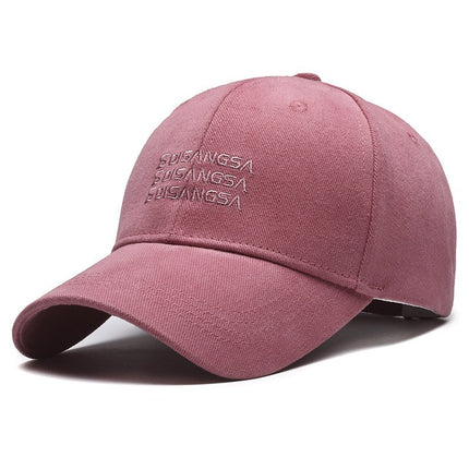 New Embroidered Women's Baseball Cap Retro Brushed Sun Protection Peaked Cap Korean Style Men's Large Head Hat Sun Hat