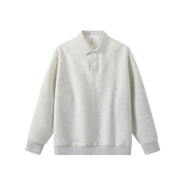 New Cross-Border 350g Cotton Polo Collar Sweatshirt for Men and Women, Couple's Sweatshirt, Autumn and Winter Loose Long-Sleeve Solid Color Top