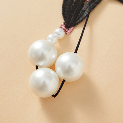 Plus Size Sexy Underwear Women's Thong Oversized Beads Temptation Couple Flirting Open Crotch Insertable Pearl Underwear
