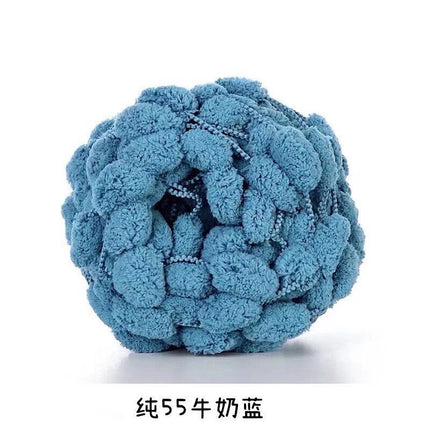 Big ball ball coarse wool round thread loop crochet sofa cushion carpet cushion handmade DIY woven material bag