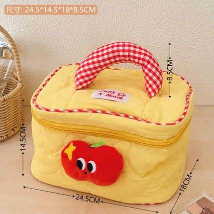 Korean-Style High-Value Three-Layer Makeup Bag, Versatile Portable Toiletry Bag with a Girly Touch, Large-Capacity Portable Travel Storage Bag