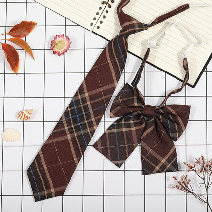 Japanese Plaid JK Tie Tie Set Women's College Style Graduation Photo Free Accessories Korean Style Bow Mariners Suit