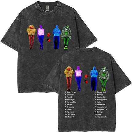Vintage Washed Chris Brown Pop Music Album Cover Graphic t Shirt