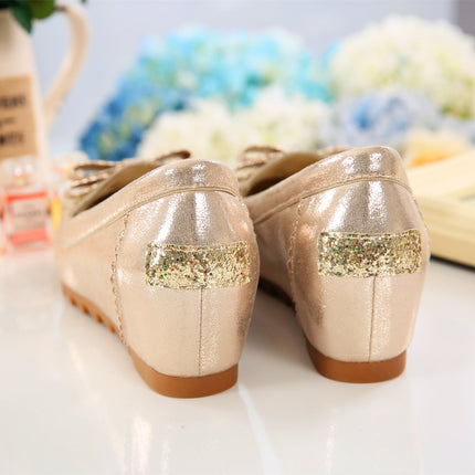 2026 Spring and Autumn New Versatile Height-Increasing Loafers Soft Sole Wedge Small Size Women's Shoes 31 32 33 34 Flats