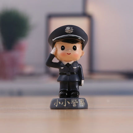 Resin Crafts Small Police Officer Exquisite 3D Figurine Decoration Special Forces Car Dashboard Ornament
