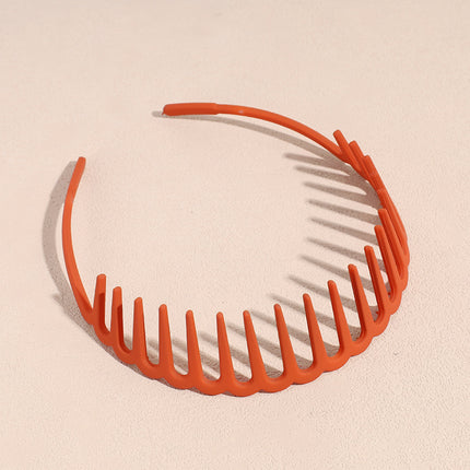 Japanese and Korean Style Simple Candy Color Large Wave Hair Band Internet Popular Non-Slip Toothed Headwear Outgoing Hair Pressure Wash Hair Band