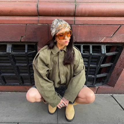 AliExpress bomber jacket fashion cross-border casual European and American bat sleeve top wholesale women's zipper