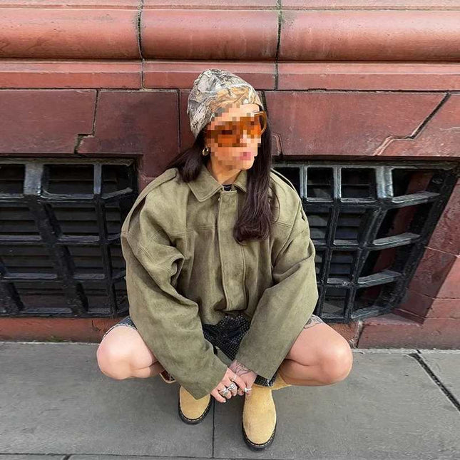 AliExpress bomber jacket fashion cross-border casual European and American bat sleeve top wholesale women's zipper