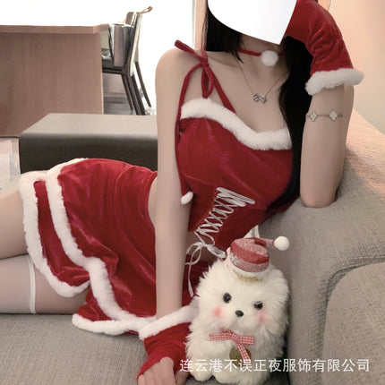 Don't miss the night New Year red Christmas sexy underwear pure desire wind clothes qqny cute cat uniform suit