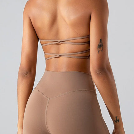 European and American Fashion Sexy Hanging Neck Sports Vest Women's Quick-Dry Cross Beautiful Back Running Fitness Underwear Yoga Bra