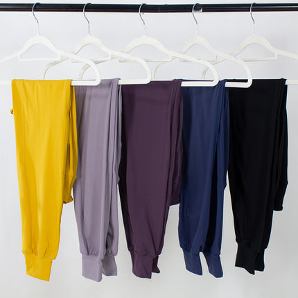 Quick-drying yoga clothes camping play elastic high waist ankle-tied pocket jogging pants women's sports fitness casual trousers
