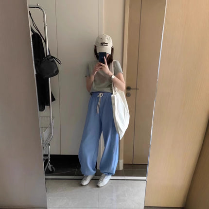Popular Spring New Dopamine Color Sweatpants Solid Color Versatile Casual Slimming Terry Women's Sports Pants
