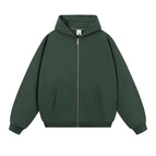 Zipper hoodie - olive green / S